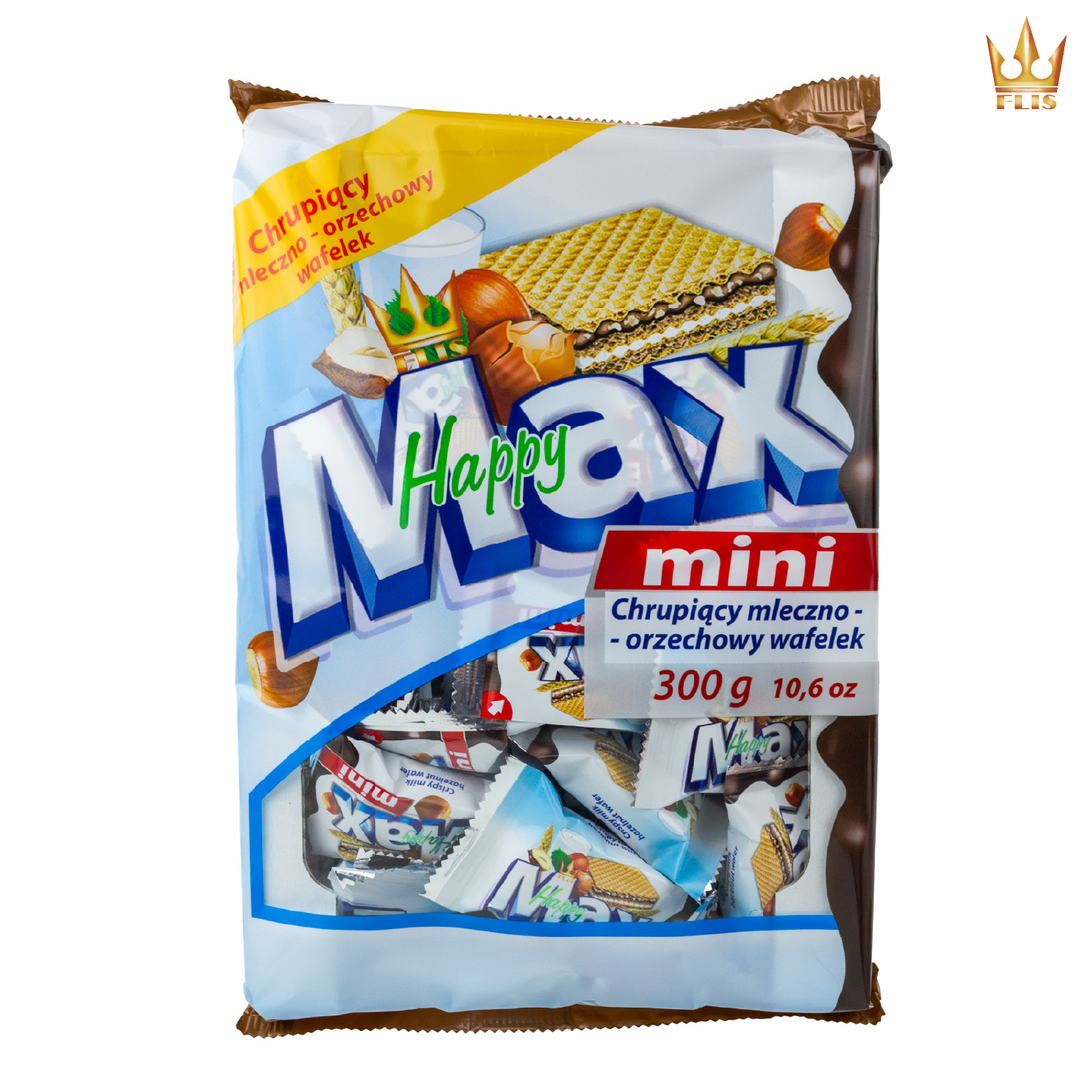 플리스 해피 미니 맥스 밀크 앤 헤이즐넛 웨이퍼 300g